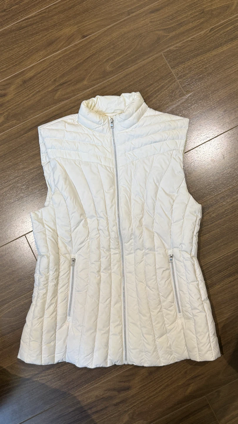 White Quilted Puffer Vest