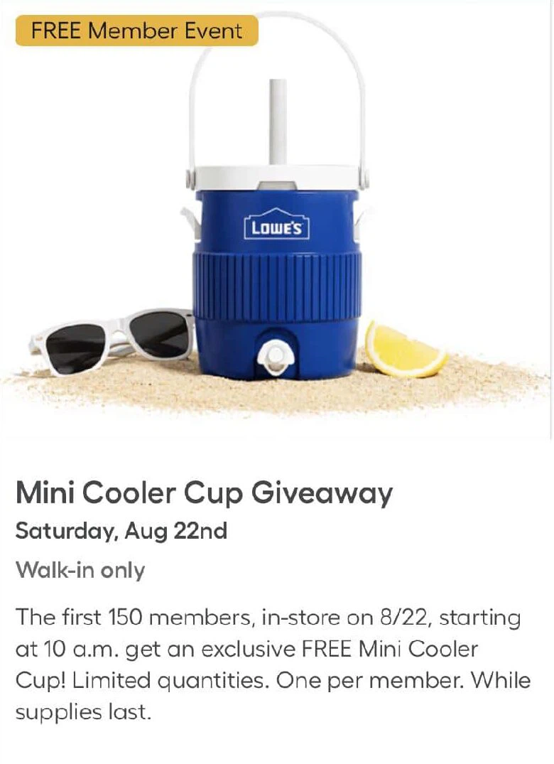 Lowe's Blue Mini Cooler Cup