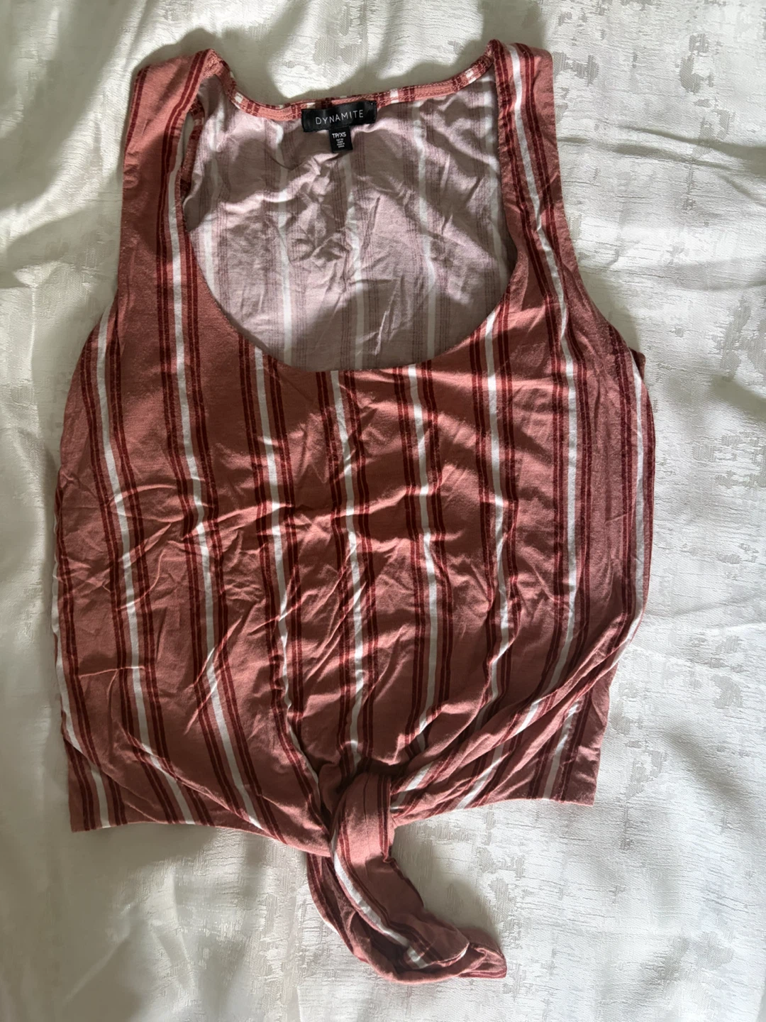 Dynamite Striped Tank Top with Knot Detail - Size XS