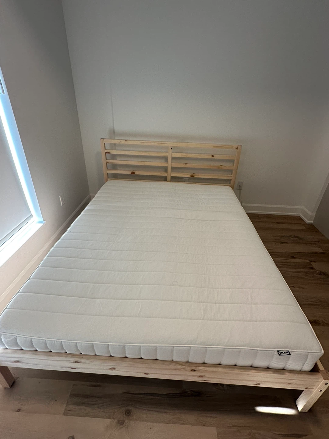IKEA Wooden Bed Frame with Mattress