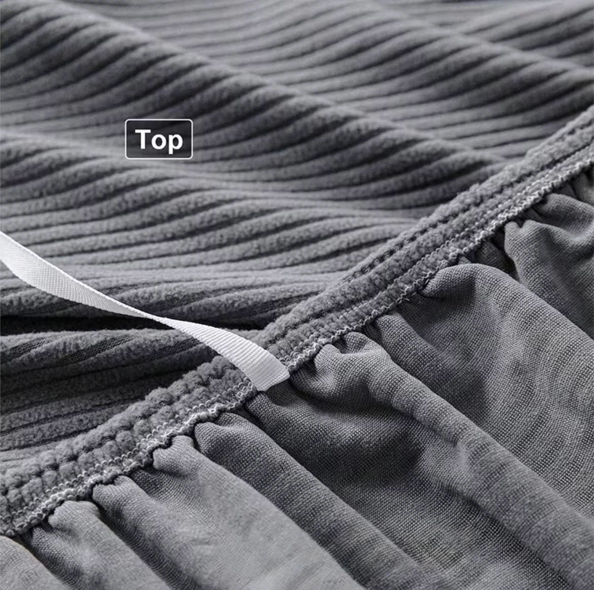 1 Piece Grey Sofa Cover with Anti-slip Foam Strips - photo 3
