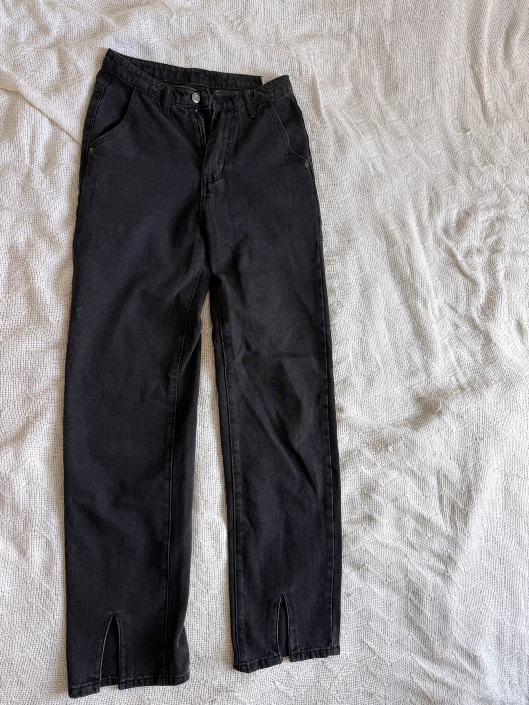 Commence Black Split Hem Wide Leg Jeans Size XS(fits like S) - photo 5