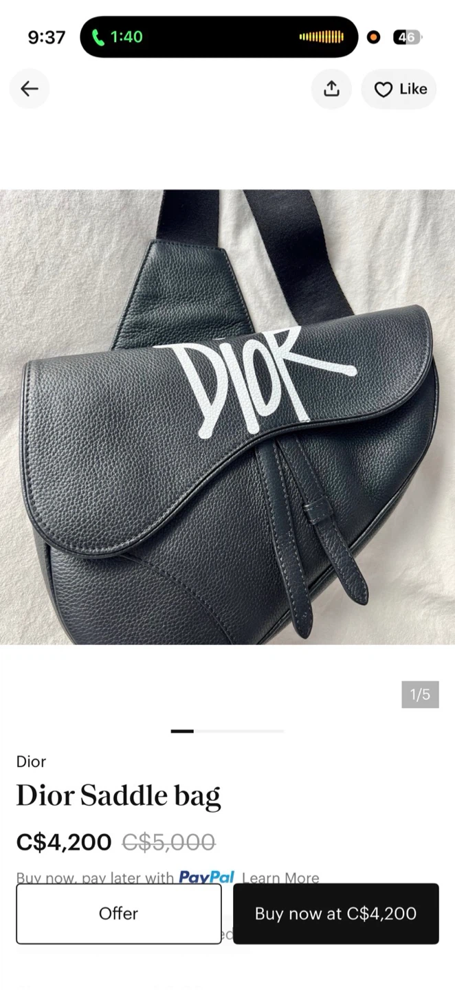 Christian Dior Saddle Bag (Black) - Gallop / Graffiti Print