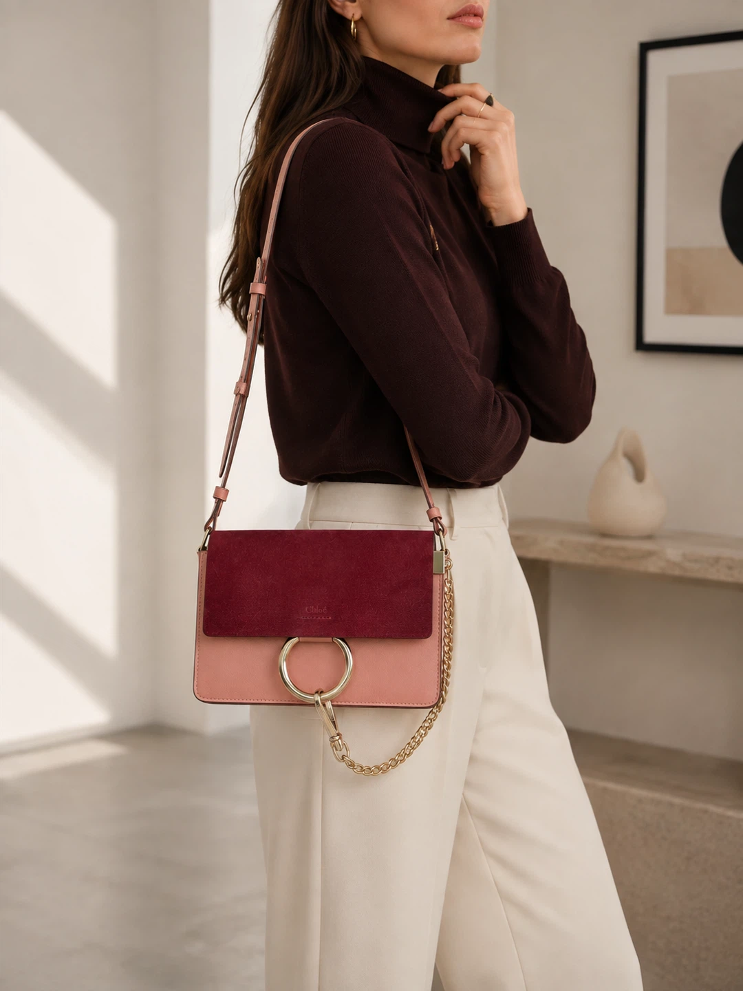 Chloé Small Faye Crossbody Bag – Pink & Plum - photo 2