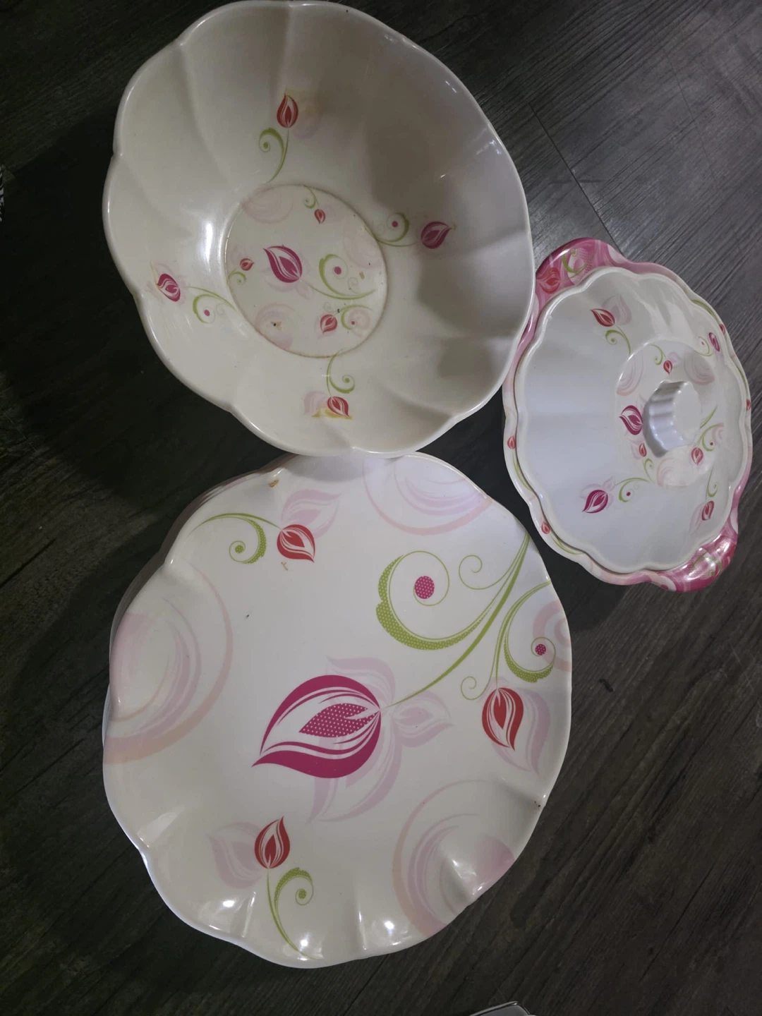 Set of Dark Grey Square Plates with White Trim - photo 4