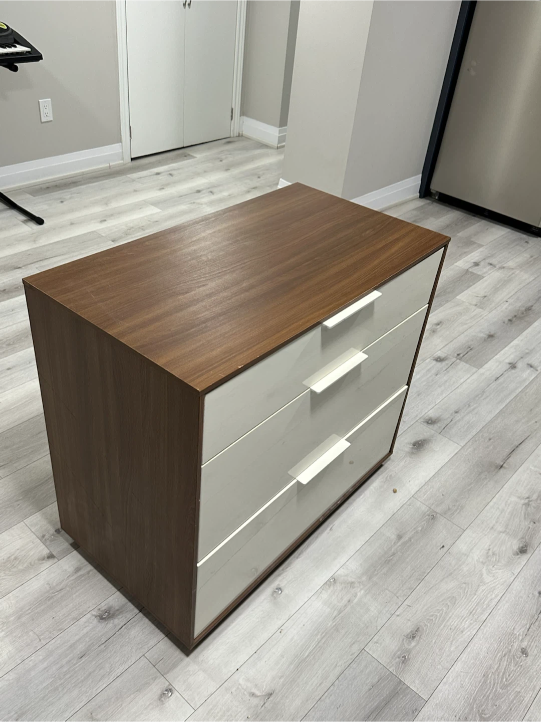 IKEA 3 Drawer Dresser with Walnut Top