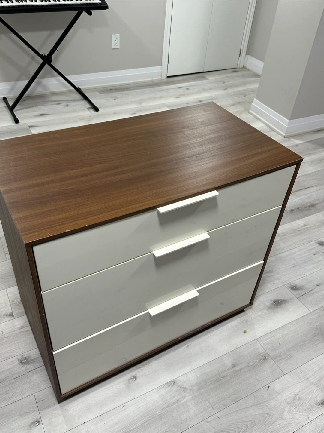 IKEA 3 Drawer Dresser with Walnut Top - photo 3