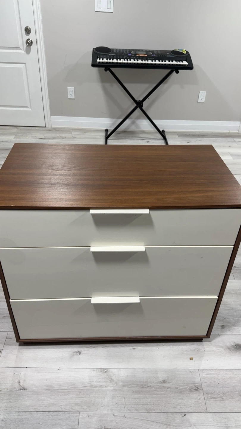 IKEA 3 Drawer Dresser with Walnut Top - photo 4