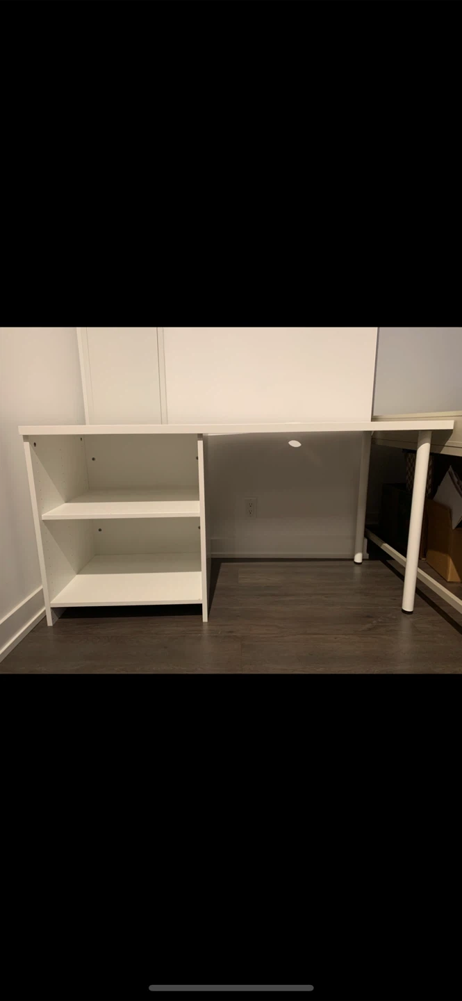 Large White Desk w/ Shelving - photo 2