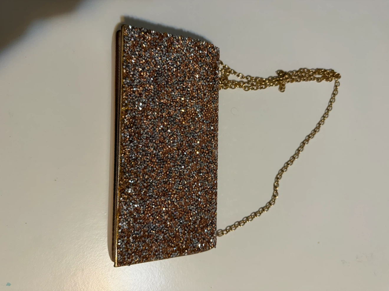 Sparkly Clutch Purse with Chain Strap
