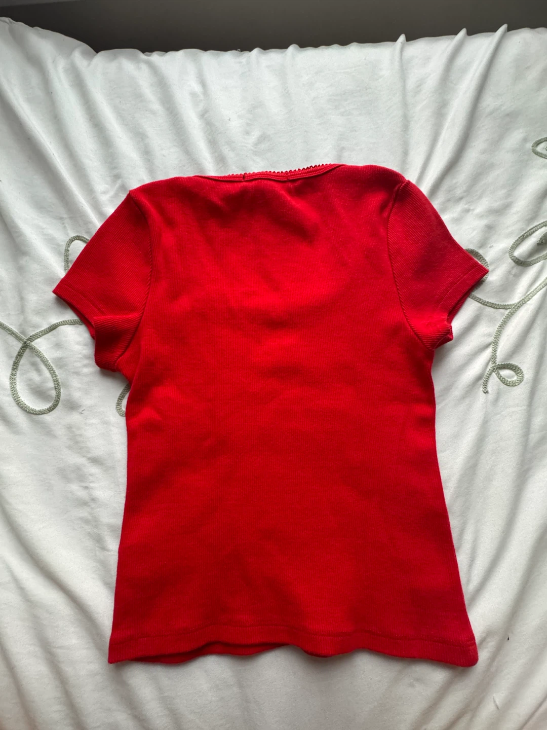 Streetwear Society Red Ribbed Top with Bow - Medium - photo 2