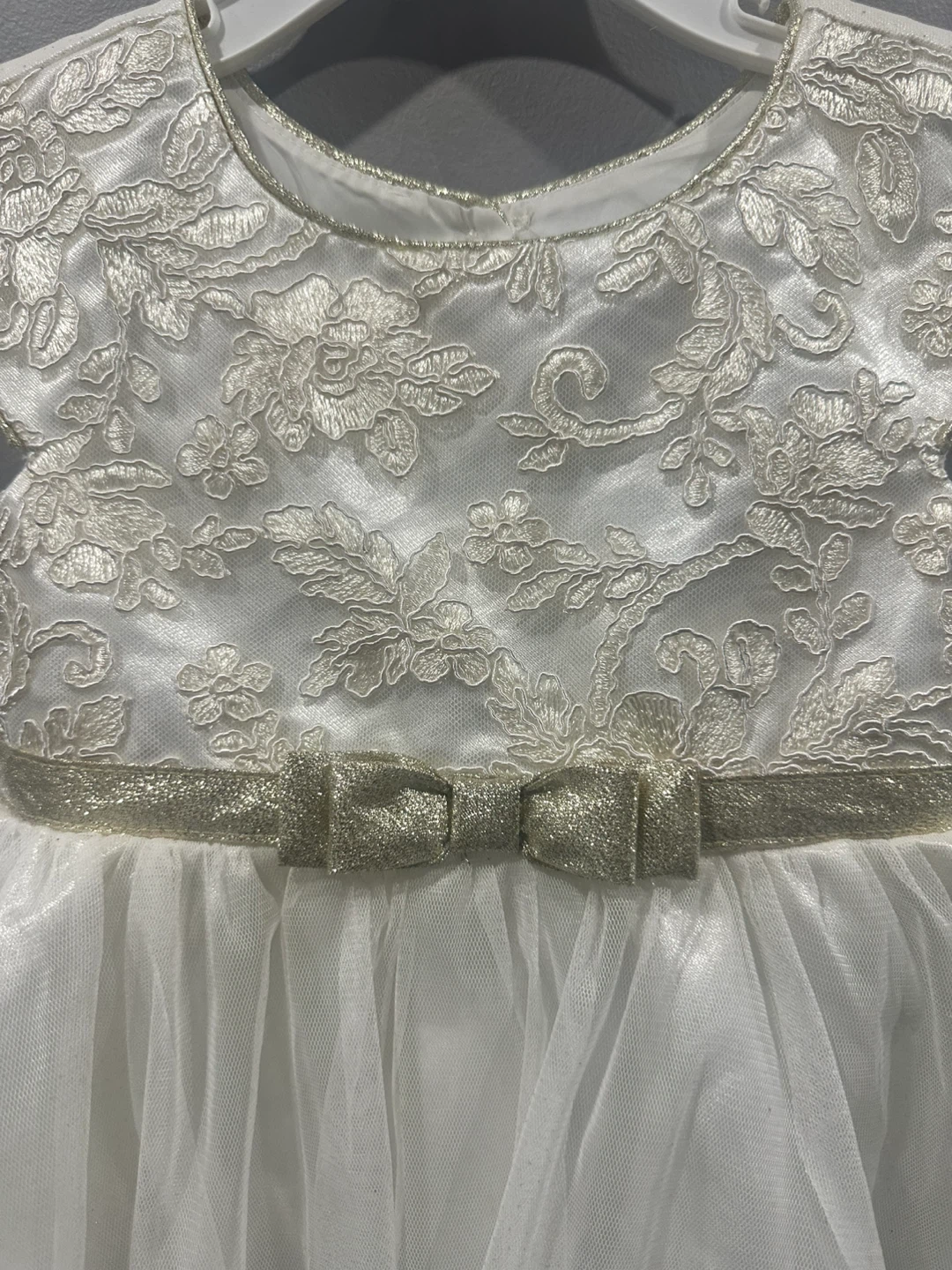 Jona Michelle White Dress with Lace and Bow Detail - Size 2 - photo 2
