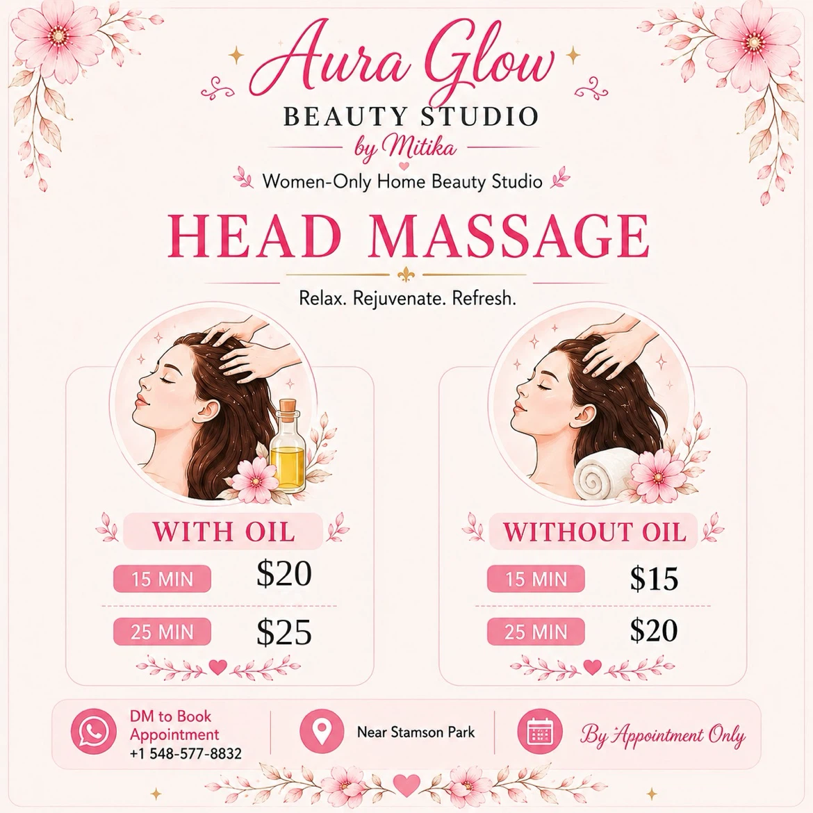 Aura Glow Beauty Studio Head Massage Service