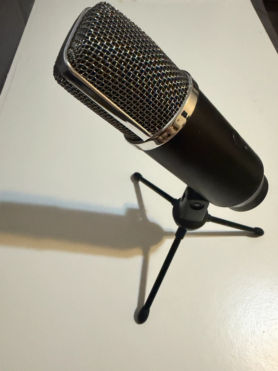 Black USB Condenser Microphone with Stand