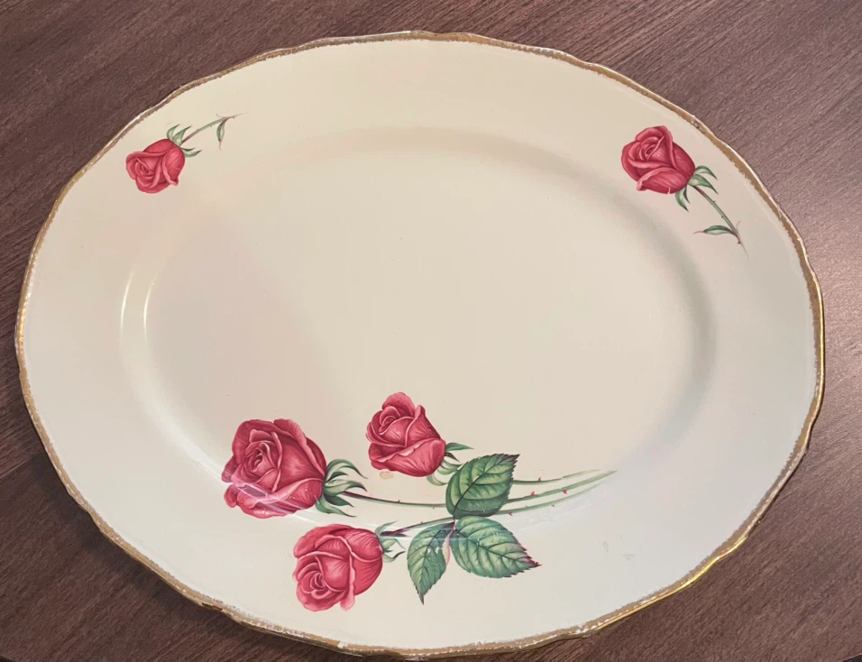 Royal Swan Anniversary Rose Platter