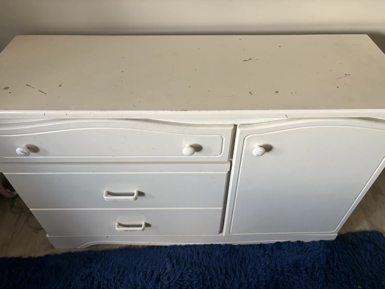 White Dresser with Cabinet