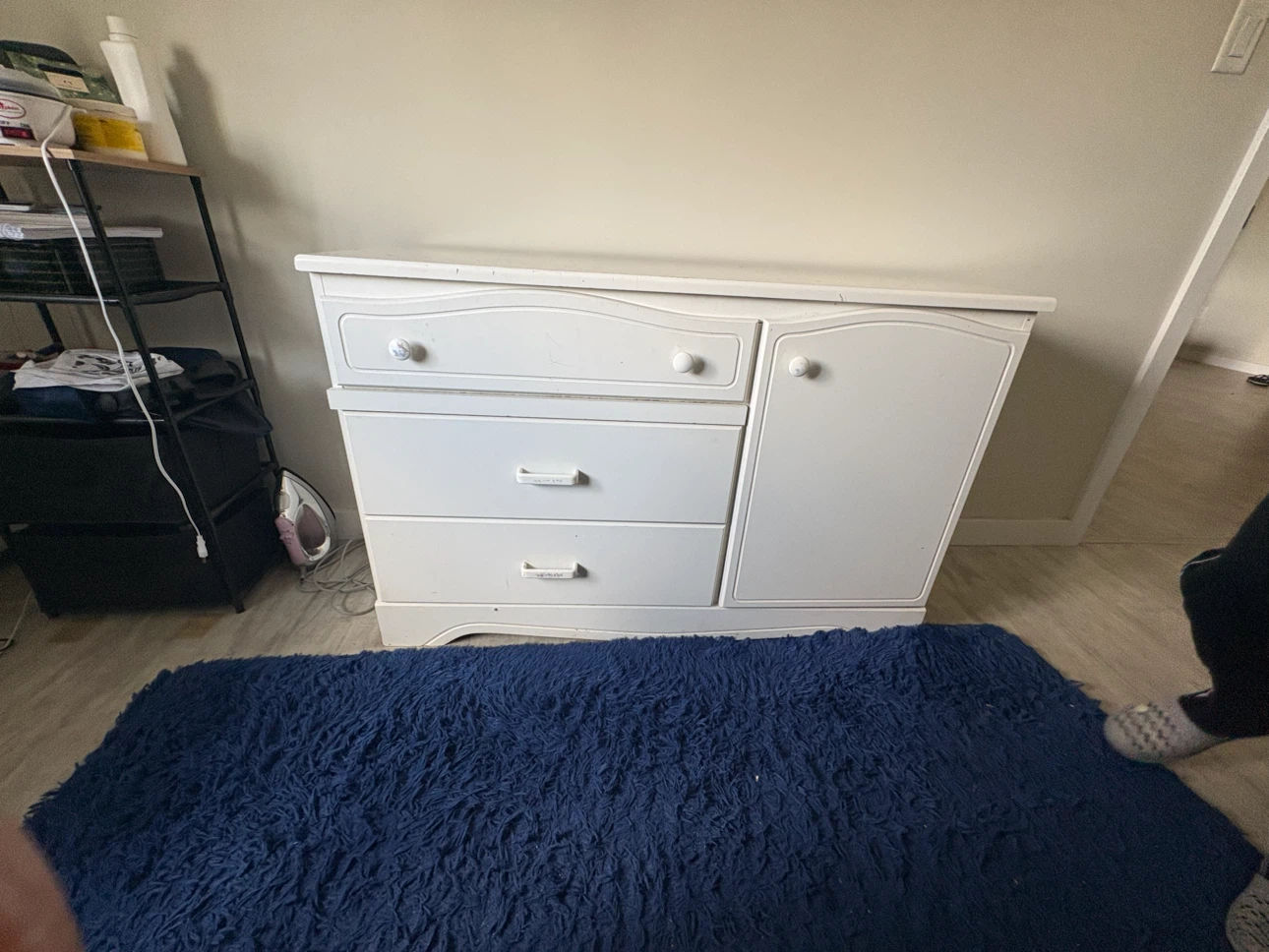 White Dresser with Cabinet - photo 2