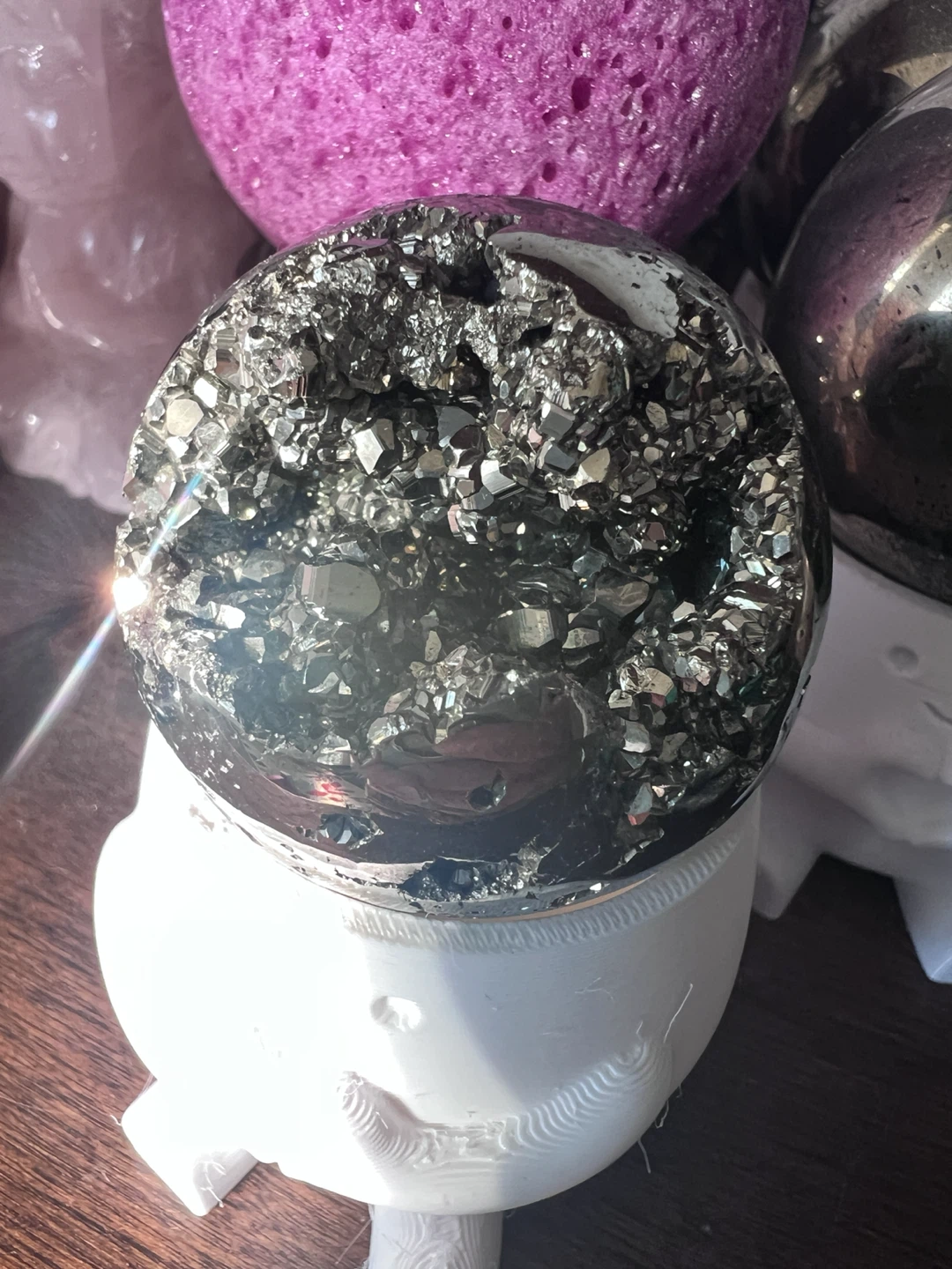 DRUZY PYRITE SPHERE