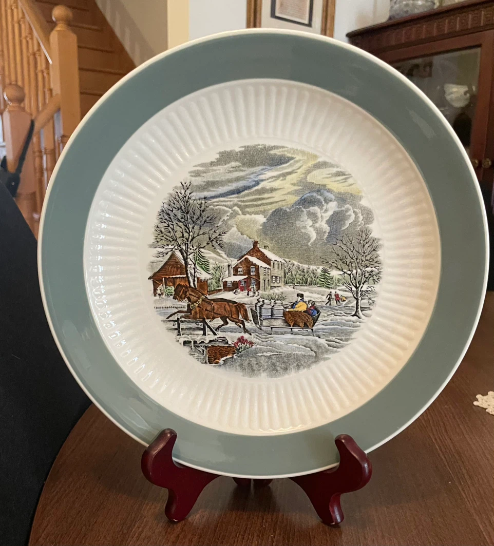 Wm. Adams & Sons Old Winter Scenes Plate