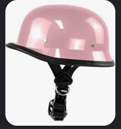Pink German Style Motorcycle Half Helmet Medium