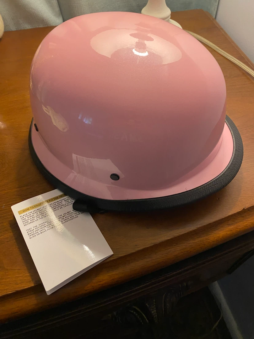 Pink German Style Motorcycle Half Helmet Medium - photo 3