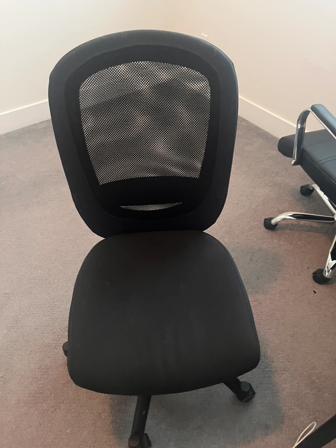 Black Office Chair and Desk Set