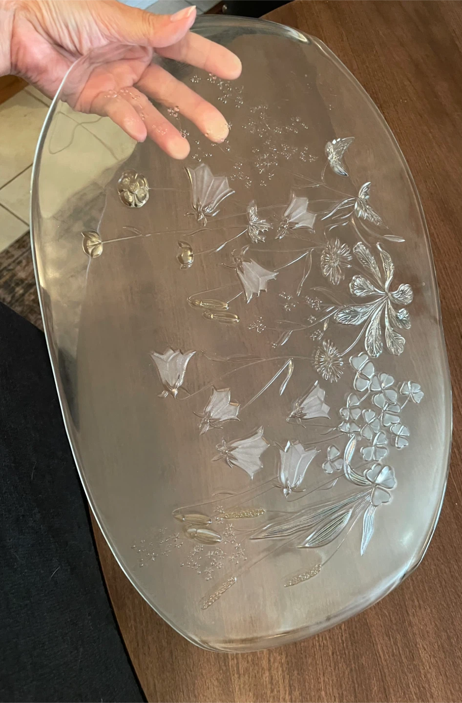 Glass Platter with Floral Design - photo 2
