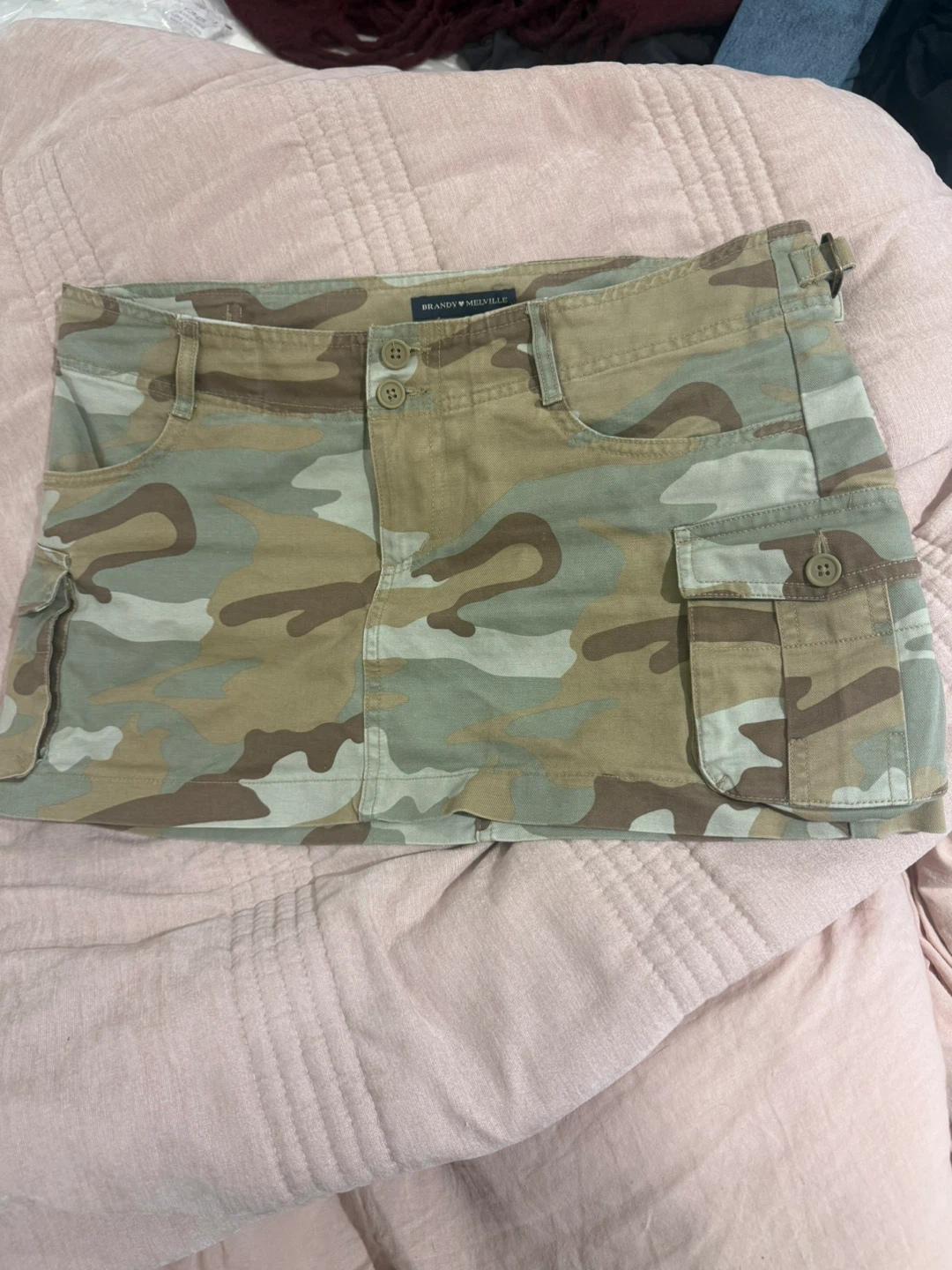 Brandy Melville Camo Cargo Mini Skirt