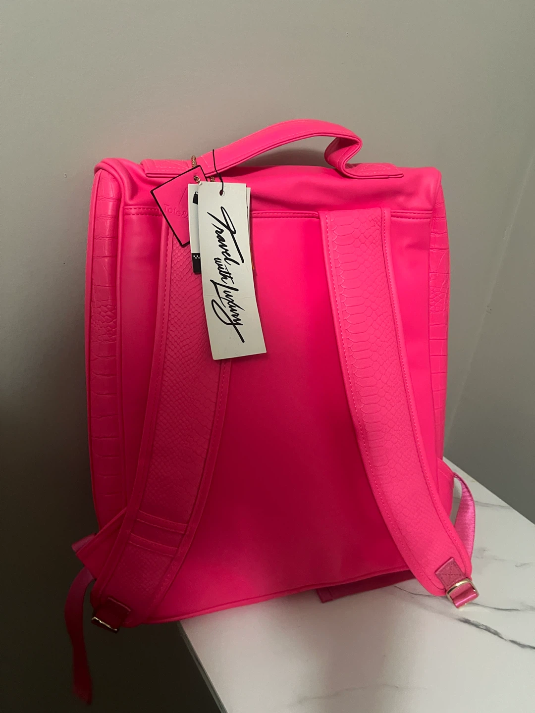 Tote & Carry Neon Pink Croc Backpack - photo 2
