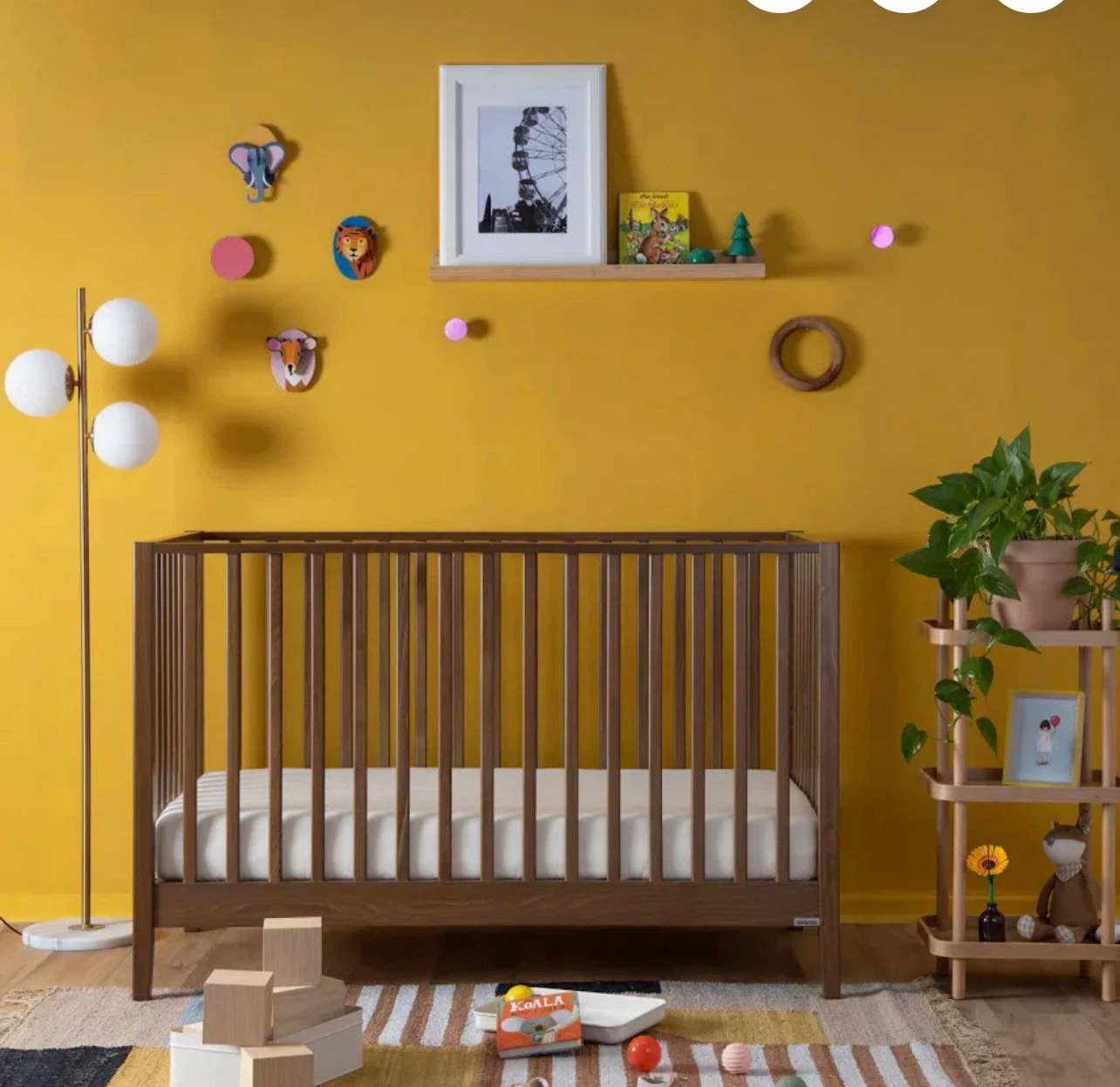 Wooden Crib with Mattress
