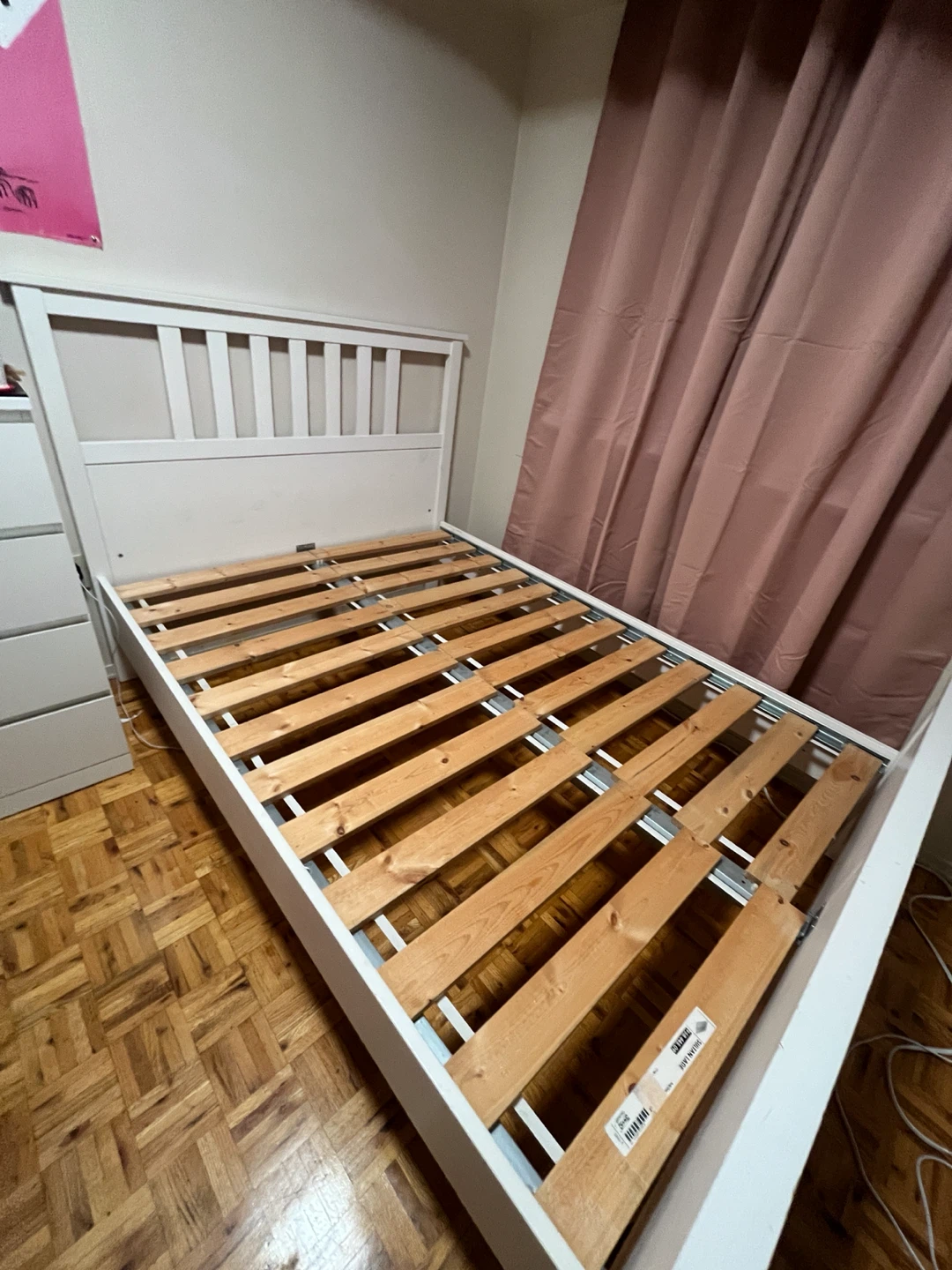 Double White IKEA Hemnes Bed Frame