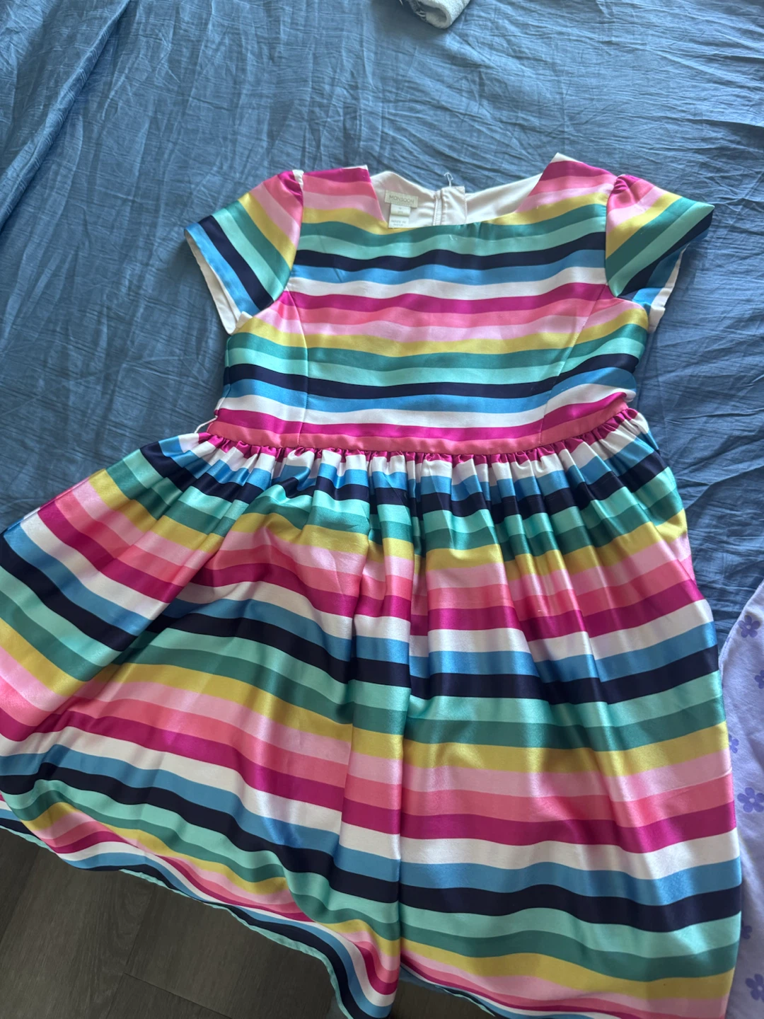 Monsoon Rainbow Striped Dress - 11 yrs