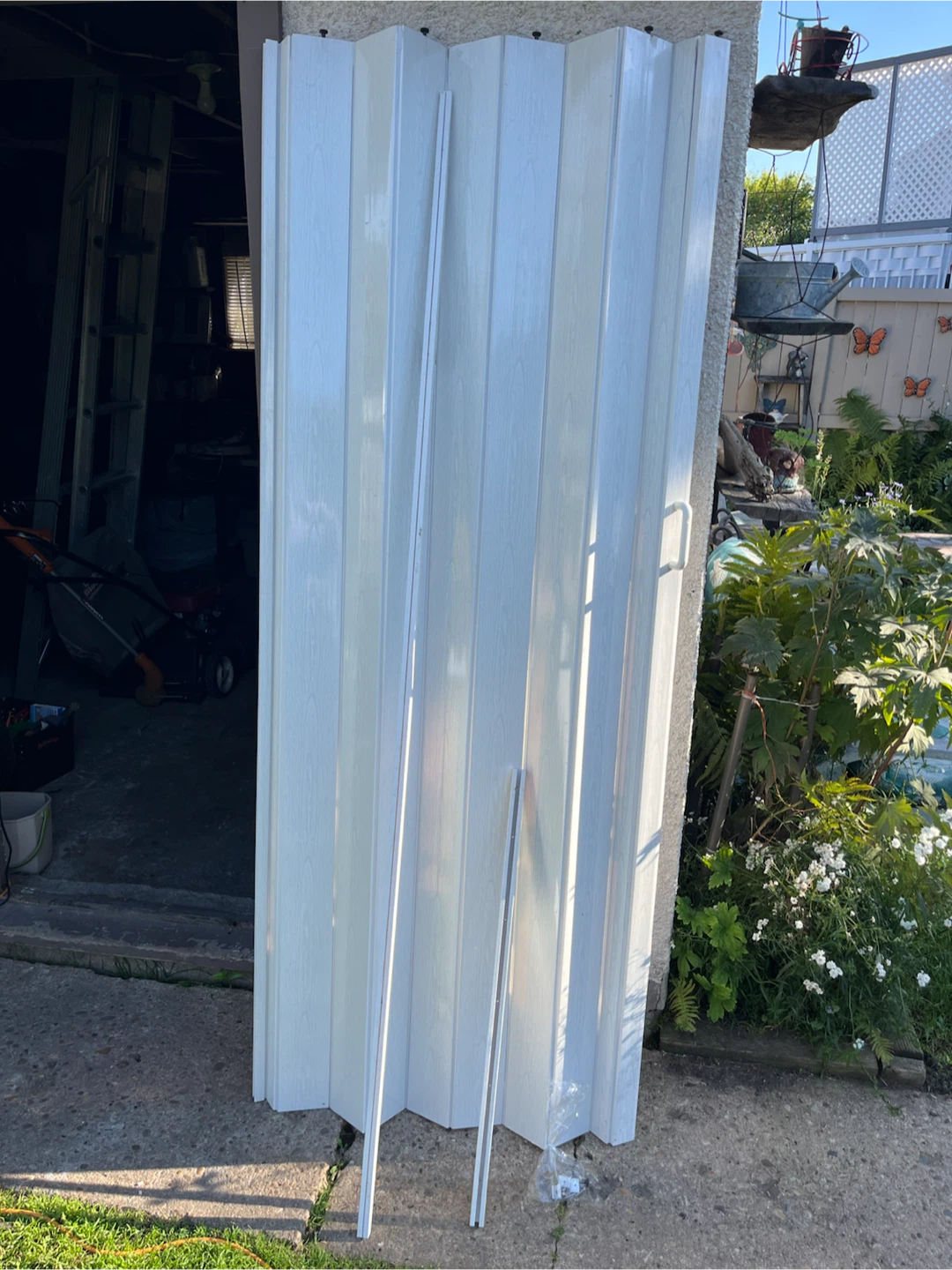 White Accordion Door with Hardware