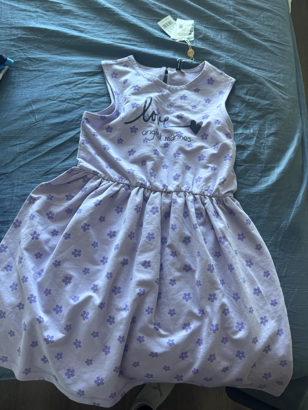 Original Marines Girls' Lavender Floral Dress Size 10/11