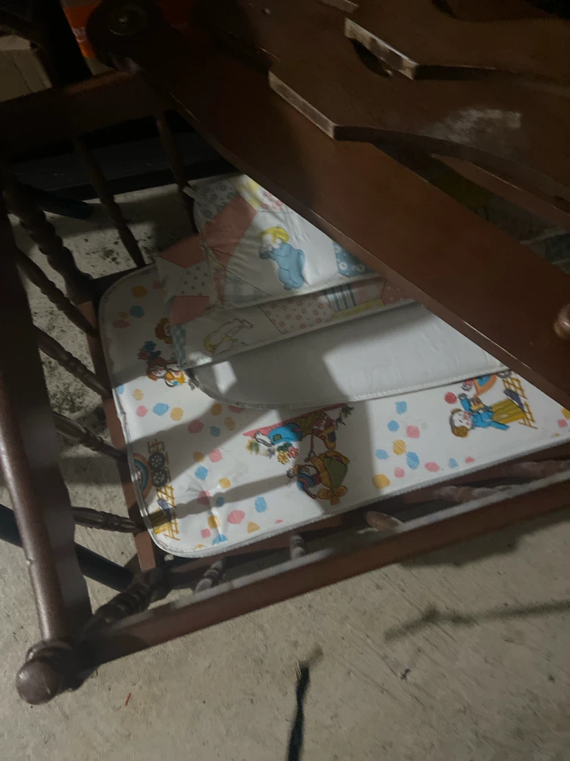 Vintage  /Wooden Baby Crib with Mattress - photo 2