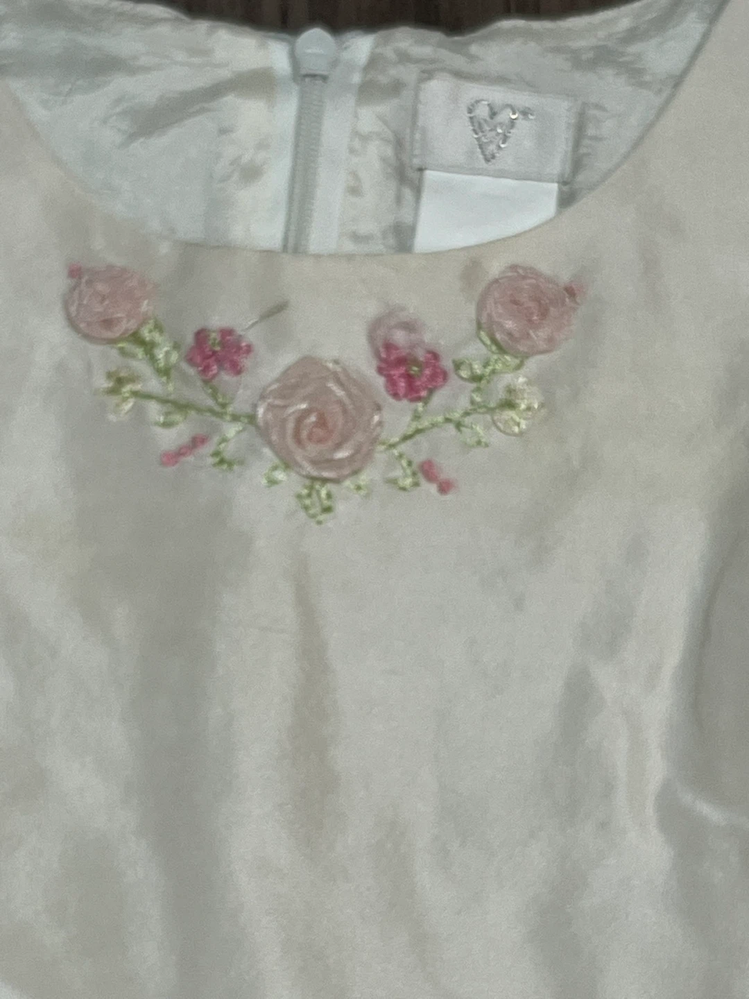 Girls Cream Embroidered Dress Size 6X - photo 3