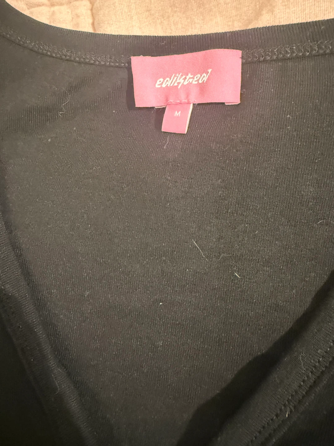 Edikted Black Long Sleeve Crossover V-Neck Top - photo 2