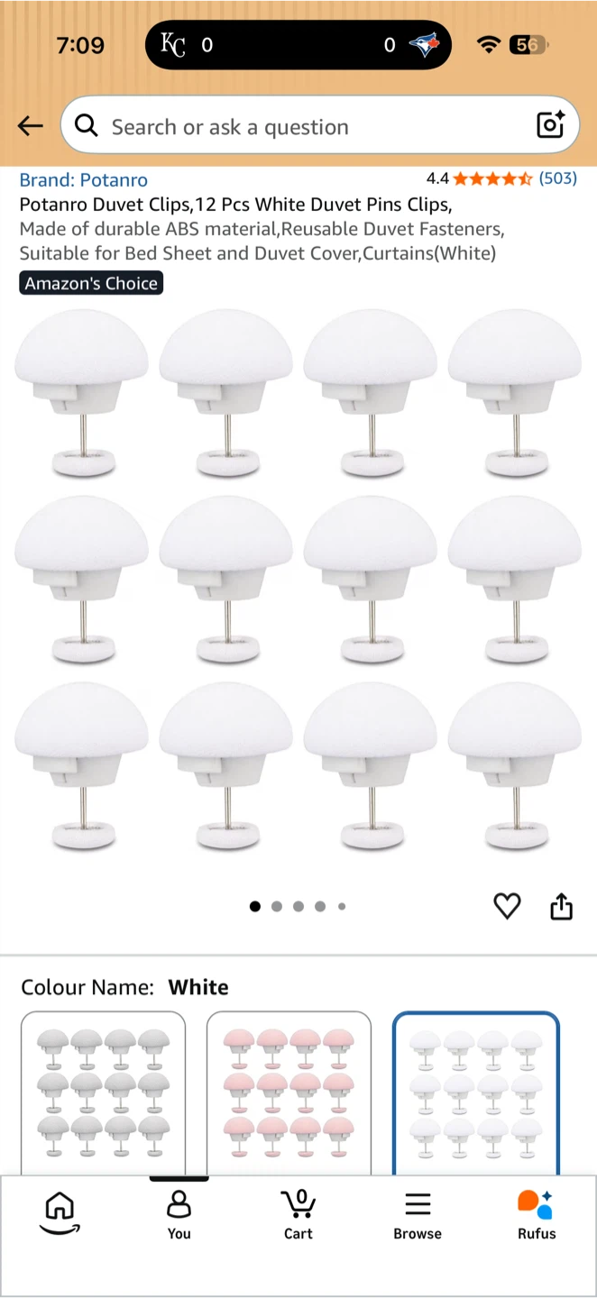 Potanro Duvet Pins Clips 12 Pcs White - photo 3