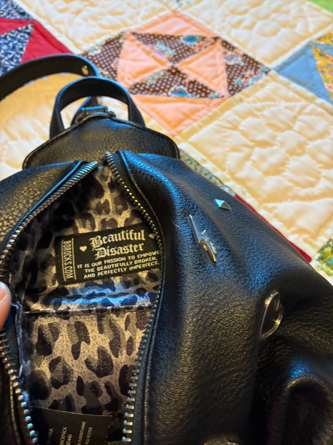 Beautiful Disaster Black Faux Leather Mini Backpack - photo 3