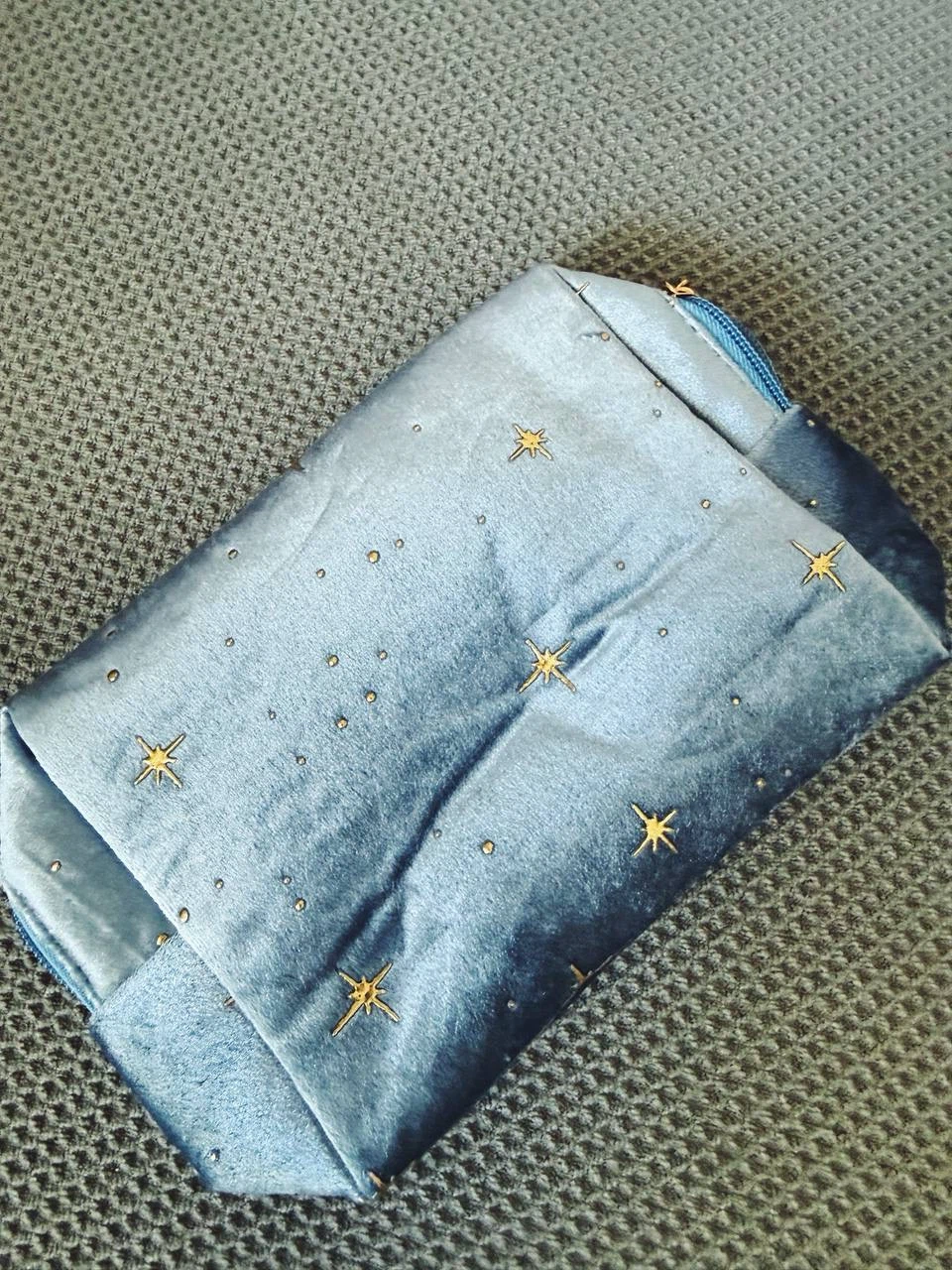 Velvet Makeup Bag with Gold Stars - photo 2