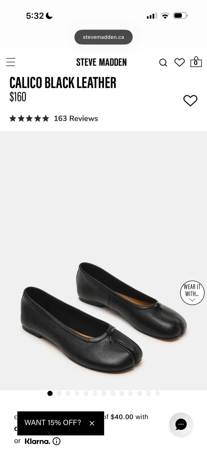 Steve Madden Calico Black Leather Tabi Flats - photo 5