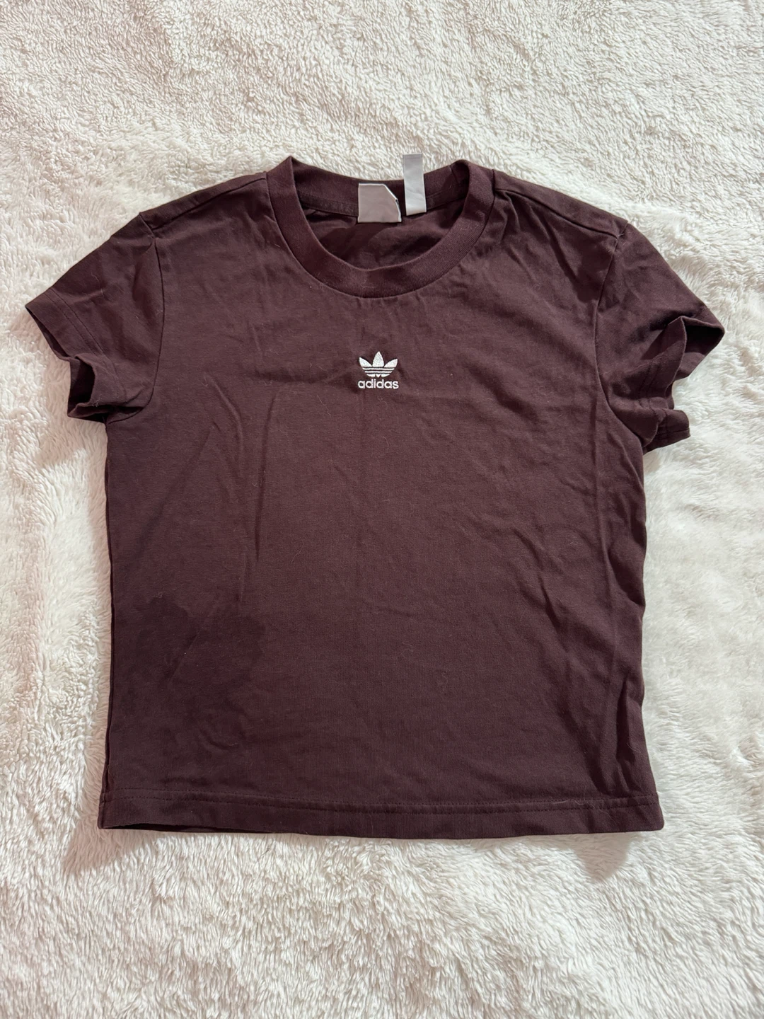 Adidas Women's Brown Crop T-Shirt