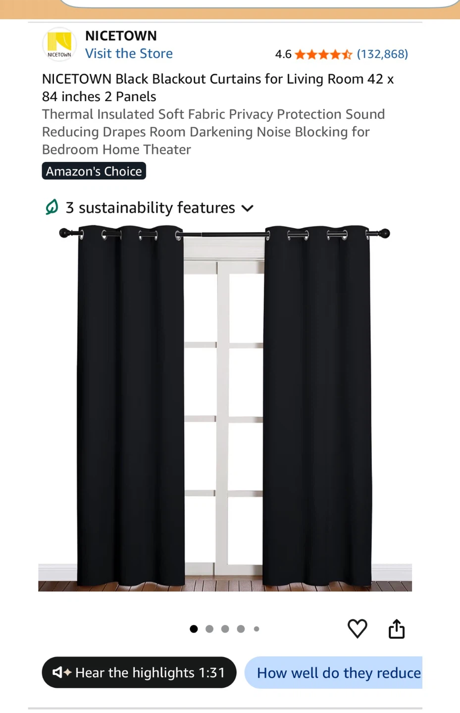 Blackout Curtains - 42 x 84 inches, 2 Panels - photo 3