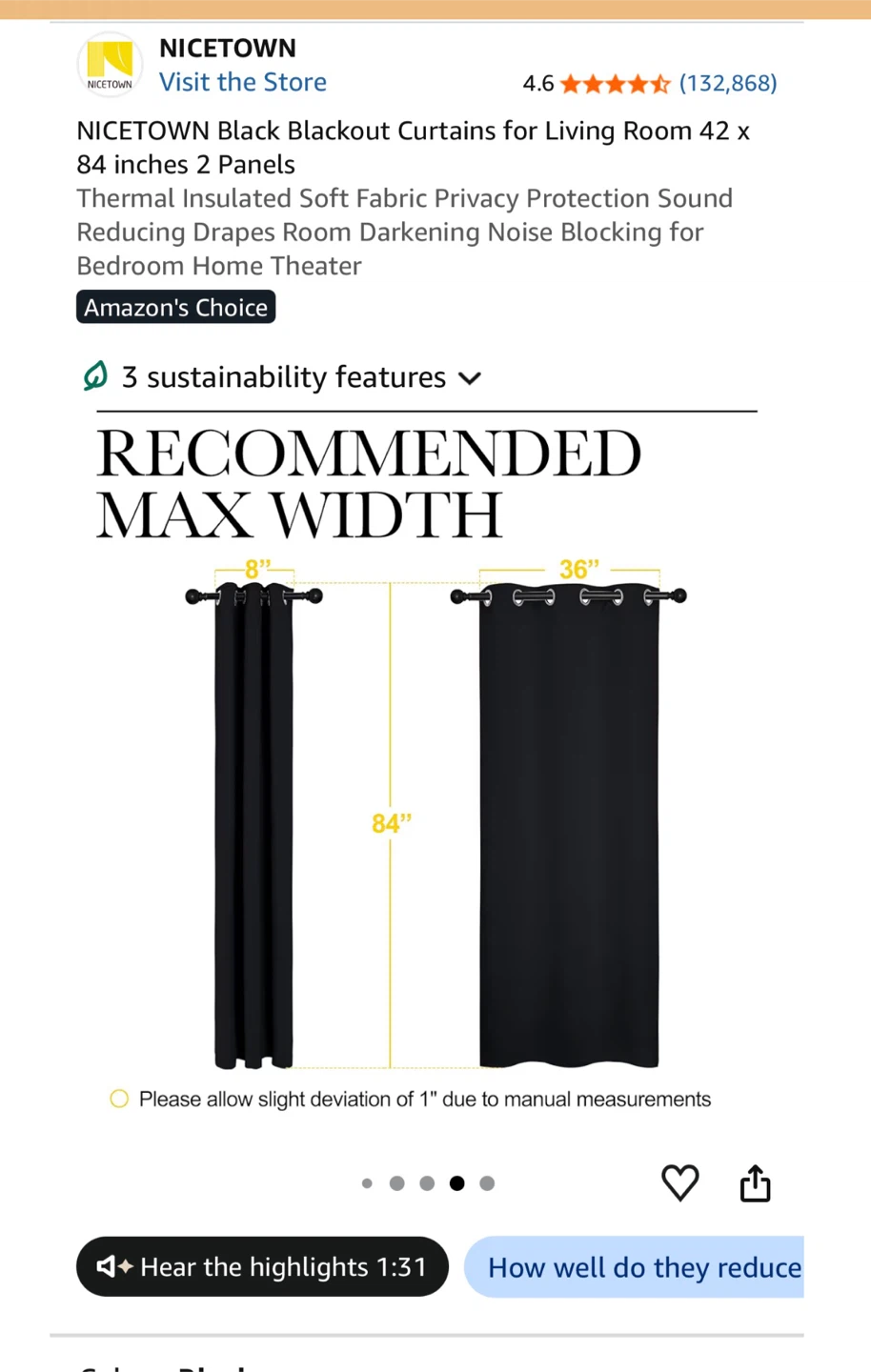 Blackout Curtains - 42 x 84 inches, 2 Panels - photo 5