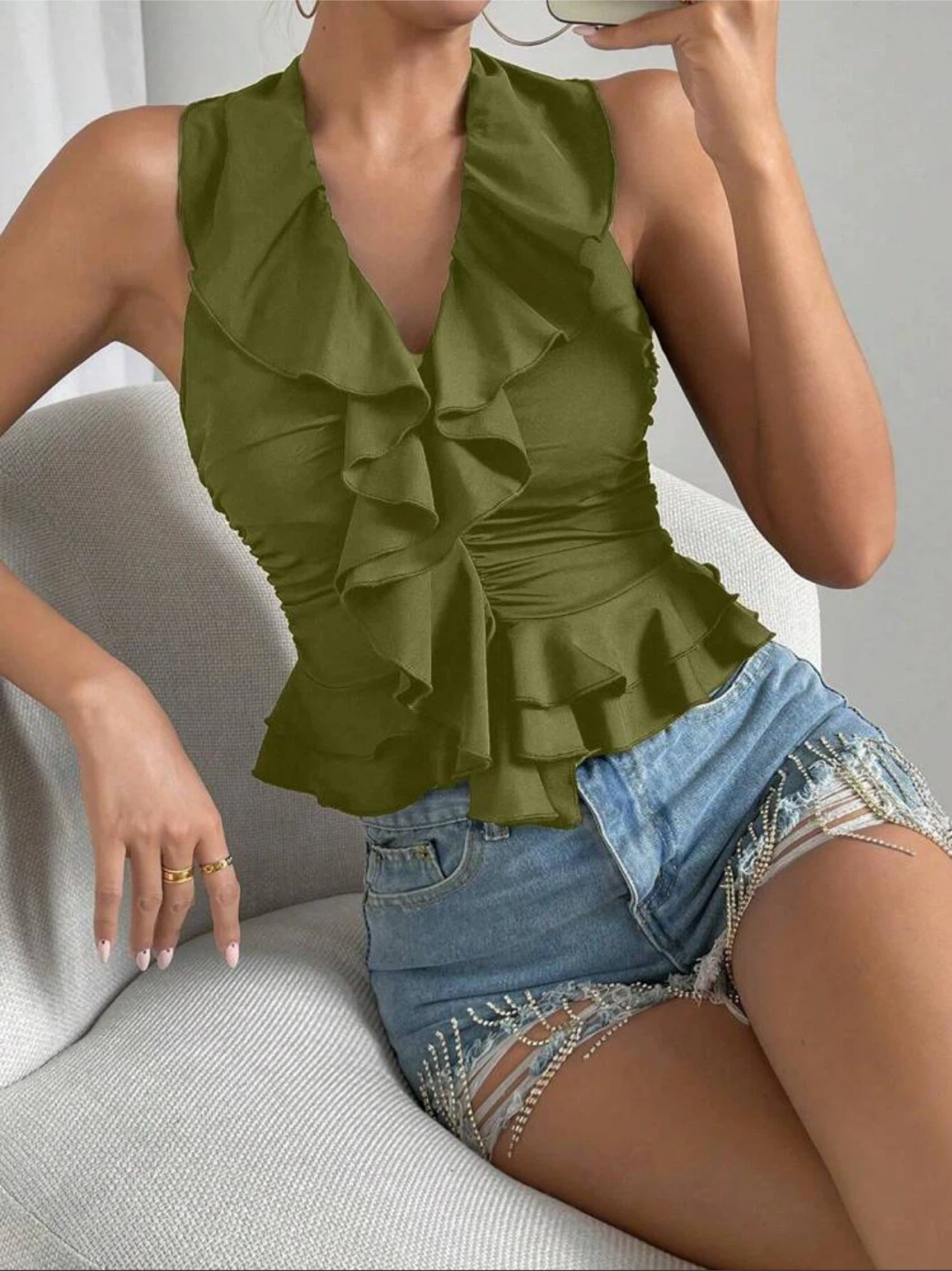Green halter top - photo 3