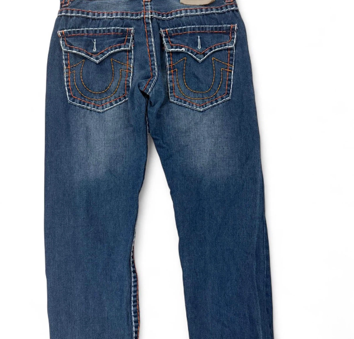 Men’s Straight Leg Dark Wash Jeans with Red Stiching - Size 34 - photo 2
