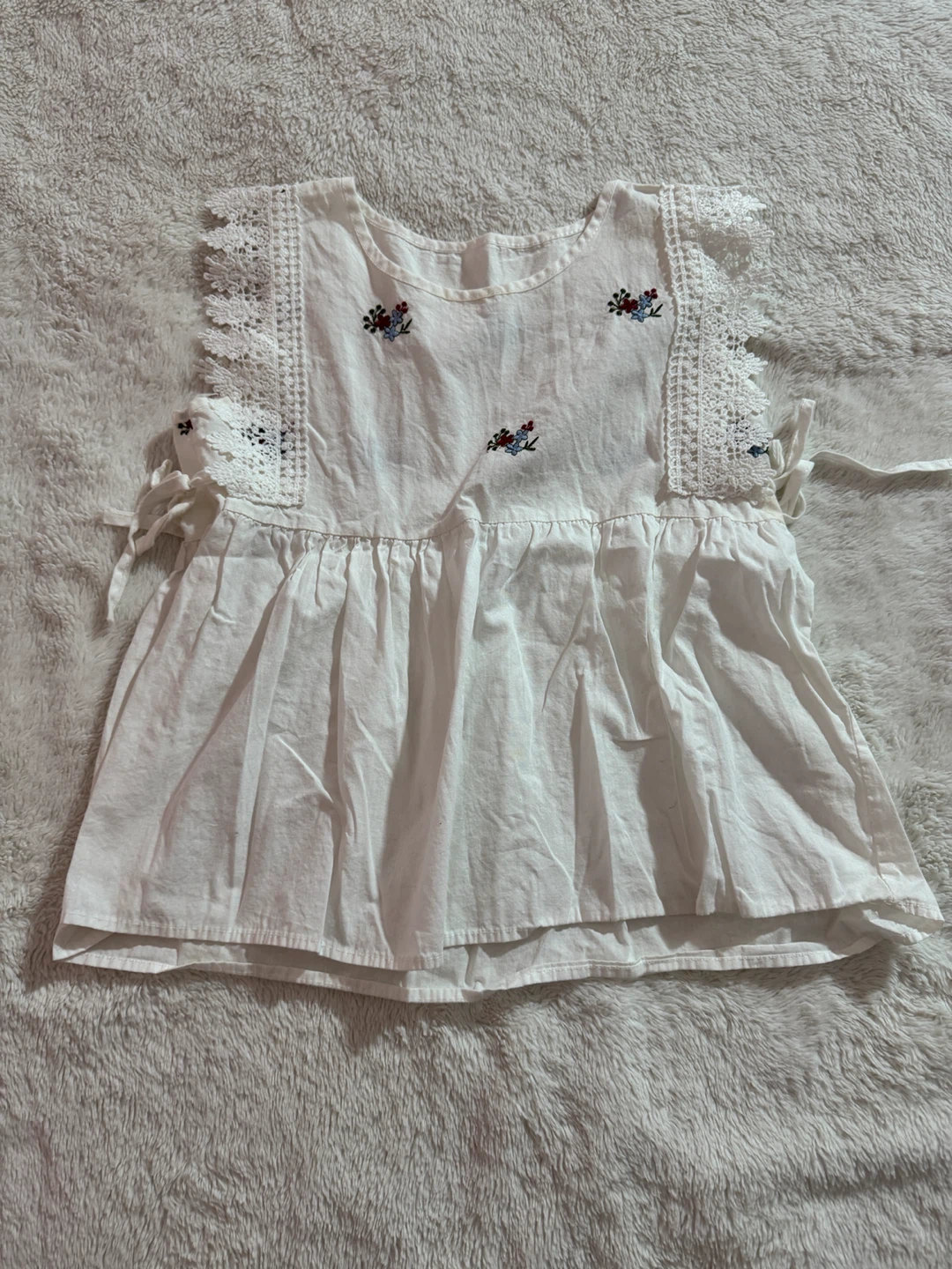 White embroidered peasant blouse