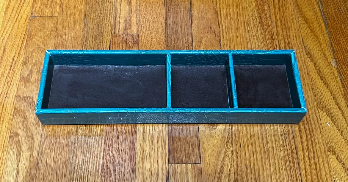 Teal Crocodile Pattern Jewelry Organizer Tray