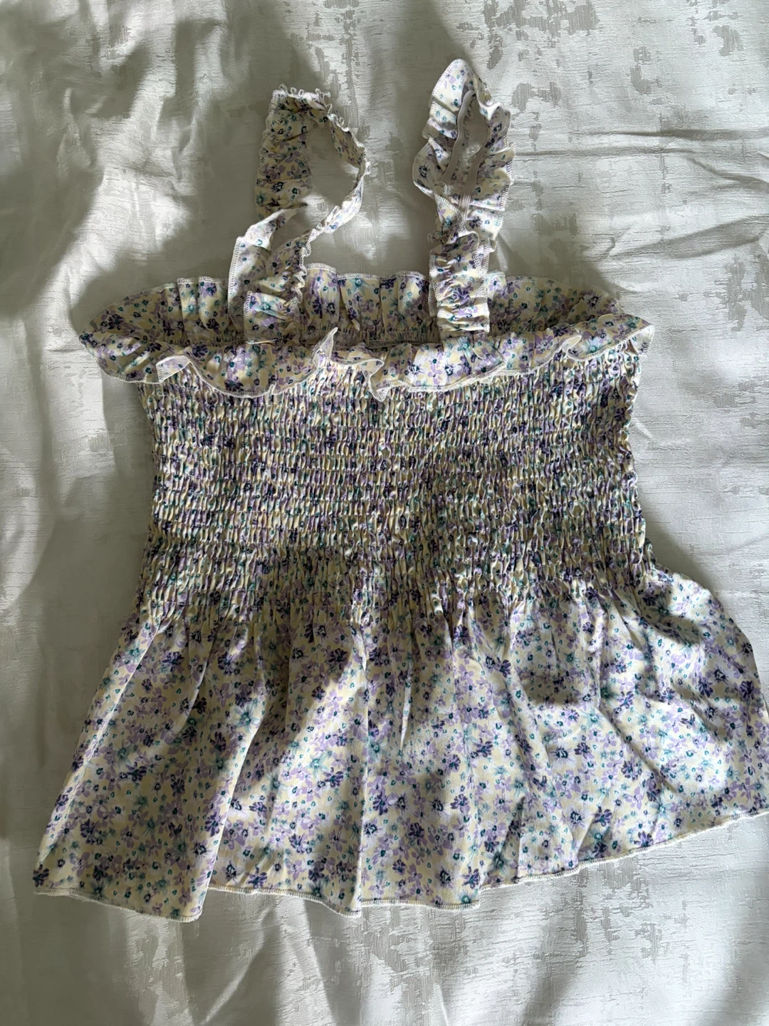 Floral Smocked Cami Top Size XS