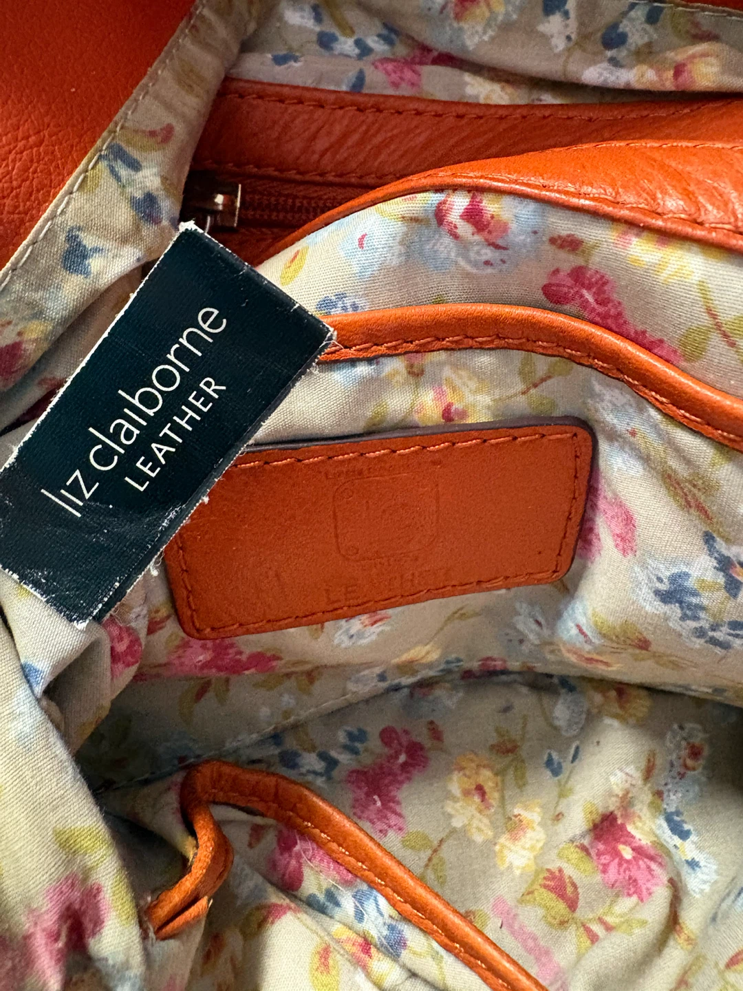 Liz Claiborne Orange Leather Hobo Handbag - photo 4